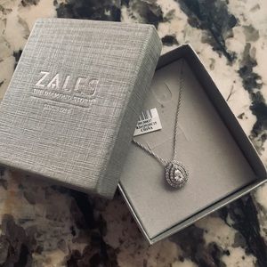 BN Pear Shaped  Pendant Necklace Sterling Silver